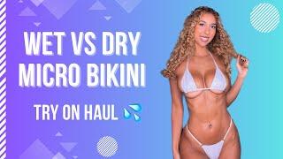 Cleo Clo  WET vs DRY  Micro Bikini Try on Haul  G string  Thong  Model