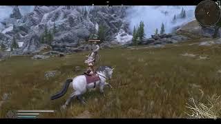 Skyrim Special Edition Mounted Combat  Archery  vs. Giant pt 2