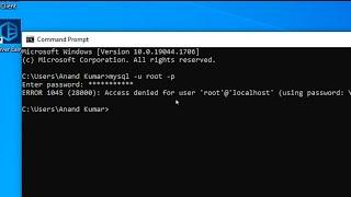 How to Fix  access denied for user root@localhost using password yes  in MySQL Window 10