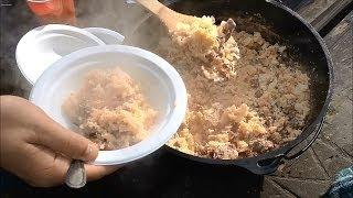 Lodge Dutch Oven Camp Breakfast Eggs Meat and Potatoes