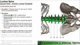Anterior Shear Test for Lumbar Instability  Rationale & Interpretation