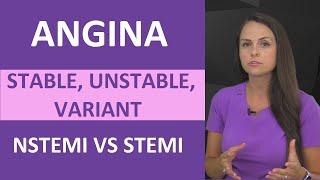 Angina Symptoms Treatment Nursing NCLEX Review Stable Unstable Variant Angina