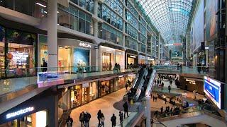 4K  Toronto Eaton Centre Full Walk  Shopping Mall Walking Tour  Downtown Toronto Canada