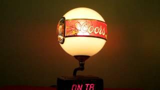 Vintage 1980s Coors Beer Light Up Waterfall Globe w Motion LED On Tap Bar Lamp