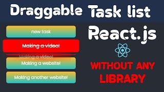 React Draggable List - Without any library - Using Drag events
