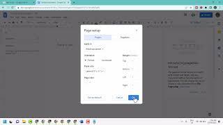 how to set 1 inch margins in google docs