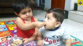 AYRA YASH Failed To Feed Food To Brother Yatharv  KGF Yash Daughter Ayra  Hero Yash Son  Radhika