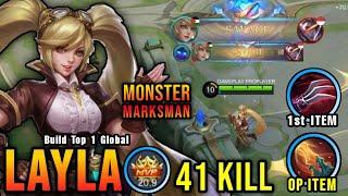 2x SAVAGE 41 Kills Layla MVP 20.9 Points - Build Top 1 Global Layla  MLBB