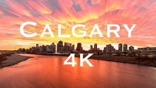 Calgary 4K  Alberta  West Canada  Downtown  Bow River  Drone  Time-Lapse  Globe Trotter