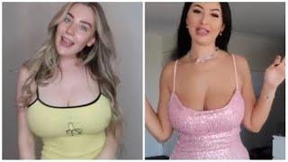 TRY ON HAUL  Bethany Lily April VS Anna Paul - Fantastic busty girls HUGE BOOBS and hot cleavage