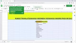 Cara menggunakan Google Translate di Excel Google Spreadsheet