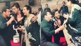 Shah Rukh Khan And Salman Khan Romancing With Sonam Kapoors Mom Sunita Kapoor At Wedding Reception