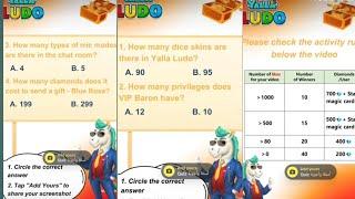 Yalla Ludo New Activities Question the Answer  Yalla Ludo New Activity Quiz
