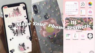 Make Your Phone Aesthetic  Iphone Xs🫧🩰 custom ios 16 and cute case🫶