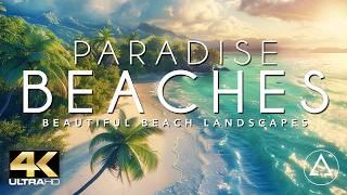 PARADISE BEACHES IN 4K DRONE FOOTAGE ULTRA HD - Beautiful Beach Landscapes Footage UHD