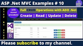 Asp Net MVC Full CRUD Operation Using ADO Net SQL Stored Procedures  Create Read Update Delete