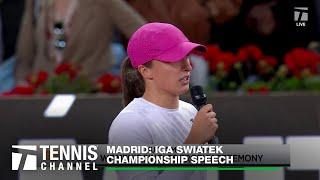 Iga Swiateks 2024 Madrid Open Championship Speech  2024 Madrid Final