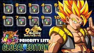 LR PRIORITY LIST GLOBAL 9 YEAR ANNIVERSARY  Dragon Ball Z Dokkan Battle