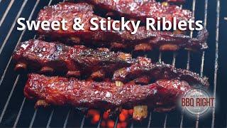 DELICIOUS Pork Loin Riblets Recipe - Slow Smoked and Glazed with a Sweet & Sticky Sauce