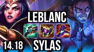 LEBLANC vs SYLAS MID  Rank 5 LeBlanc Legendary 1238  TR Challenger  14.18