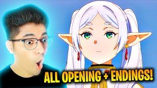 First Time Reacting to FRIEREN All Openings & Endings  ANIME REACTION