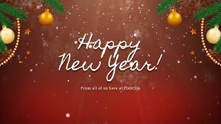 Free Red Happy New Year Greetings Wish Video Template Customizable - FlexClip