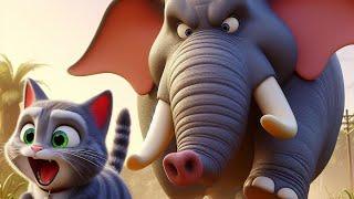 Elephant Chasing Cats Part 1   Episode 06 #cute #cat #cutecat #aicat #catstory