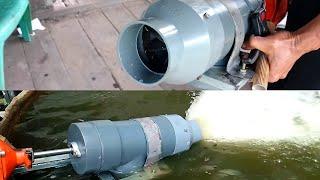 totally homemade powerful PVC water jet system  mesin pendorong perahu sistem water jet dari PVC