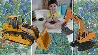 遙控電動挖土機 遙控電動推土機 工程車玩具組 excavator&Dump truck remote contro Building Blocks【【 love TV小寶愛你笑】