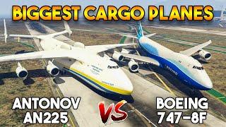 GTA 5 ONLINE  ANTONOV AN225 VS BOEING 747-8F BEST BIGGEST CARGO PLANE?
