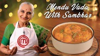 Crispy Medu Vada & Sambhar recipe by Gujju BenI होटल जैसा मेदू वडा साम्बर I રેસ્ટોરન્ટ જેવા મેંદુવડા