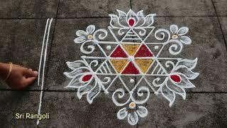 Tuesday Rangoli Designs5x3 Dots Easy Friday MugguluSimple Kolam DesignSide border Rangoli Designs