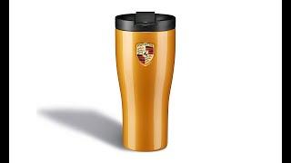 Porsche Thermos Cup Termo Mug  Golden Yellow color  Unboxing