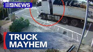 Truck slams into Sydney primary school  9 News Australia