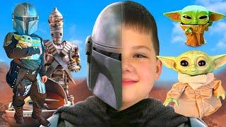 CALEB TURNS INTO MANDALORIAN and SAVES BABY YODA PRETEND PLAY STAR WARS GROGU SCAVENGER HUNT