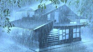 Rushing Rain Fierce Thunder on Worn Silver Tin Roof at Night Help Sleep Extremely Well in 3 Minutes