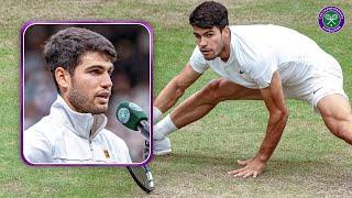 Im nervous for the football  Carlos Alcaraz  Quarter-finals On-court Interview  Wimbledon 2024