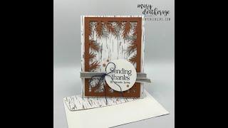 Stampin UpWinter Tree TopsNests of Winter DSPSneak PeekSep-Dec 2024 MiniThank You Card