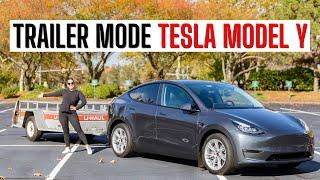 How to Tow a Trailer With a Tesla Model Y - We tried Trailer Mode on a 2021 Tesla Model Y