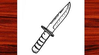 How to Draw Knife Picture Step by Step - Pubg Mobile Knife Drawings - Easy Knife Drawings