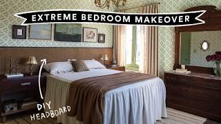 GUEST BEDROOM MAKEOVER *Vintage Eclectic & Cozy* + DIY Wall Length Headboard