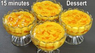 15 Minutes Dessert Recipe with Mango Easy & Delicious  Mango Delight Homemade