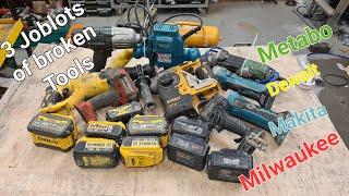 3 whole boxes of tools sent in for repair from 3 different customers Makita Dewalt Metabo Milwaukee