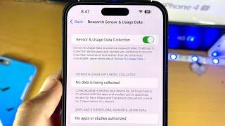 ANY iPhone How To Turn ONOFF Sensor & Usage Data