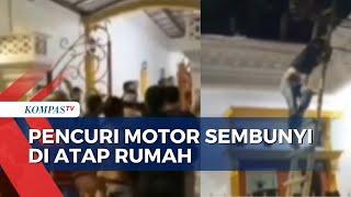 Panik Dikepung Warga 2 Pelaku Curanmor Sembunyi di Atap hingga Terjatuh