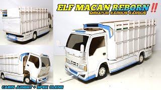 MEMBUAT MINIATUR TRUK ELF MACAN MADURA SPEK OLENG DARI KARDUS