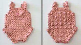 سالوبيت بيبي كروشيه Easy crochet baby romper