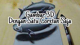 Cara menggambar ilusi 3D di atas kertas dengan Trik gambar 3D dan Memuaskan Teknik Seni