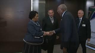 Vice President of Republic of Cuba H E Salvador Mesa arrives at OR Tambo International Airport.