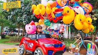 Balonku Ada Lima  Cinta Beli Balon Karakter Hello Kitty Naik Odong Odong Mobil
